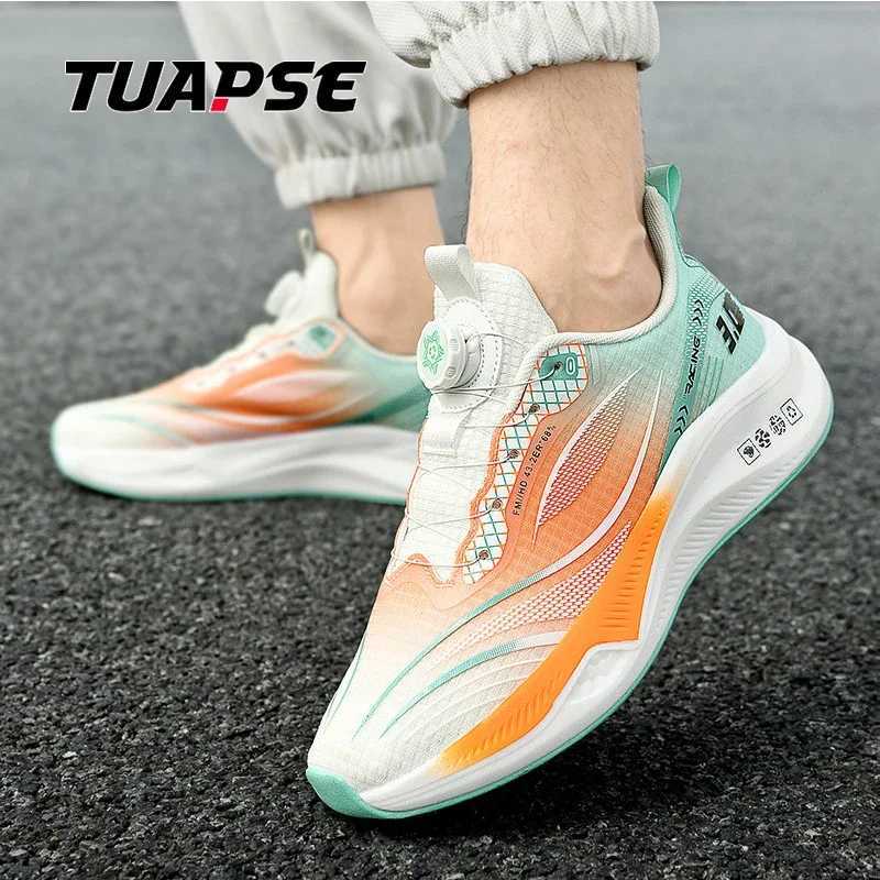 TUAPSE Men BOA Quick Lacing Running Shoes Breathable Shock-Absorption Non-slip Comfortable Sneakers Size 39-46C250411