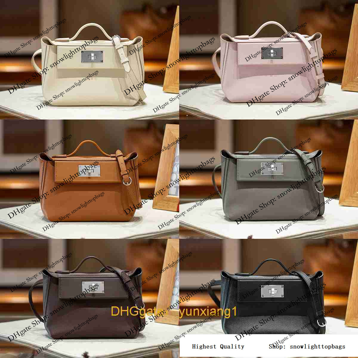 designer bag tote bag Stainless steel hardware swift leather 24 bag genuine leather shoulder bag fashionable women's bag top layer cowhide handbag