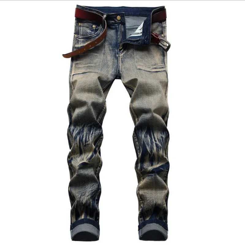 2021 popular fashion mens brand bicycle jeans original retro elastic straight denim Trouser Plus size 29-42 W250412