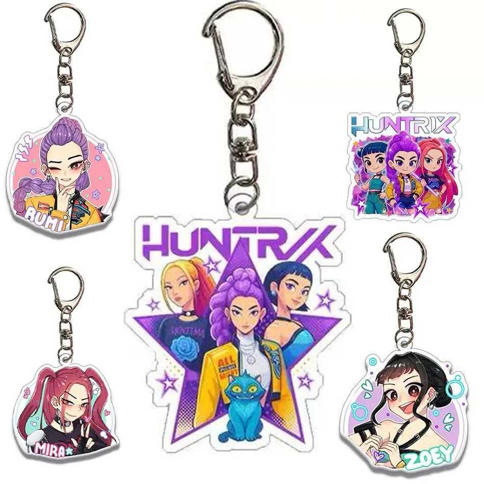 Kpop Demon Hunters Acrylic Keychain Rumi Mira Zoey Jinu Huntrix Mystery Saja Cartoon Anime Characters Gifts Pendant Decoration Z251111