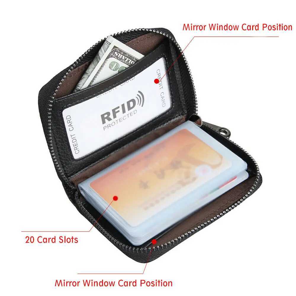 Mini leather 22 card wallet business case wallet card holder Rfid blocking multi slot card holder leather card holder Z250411
