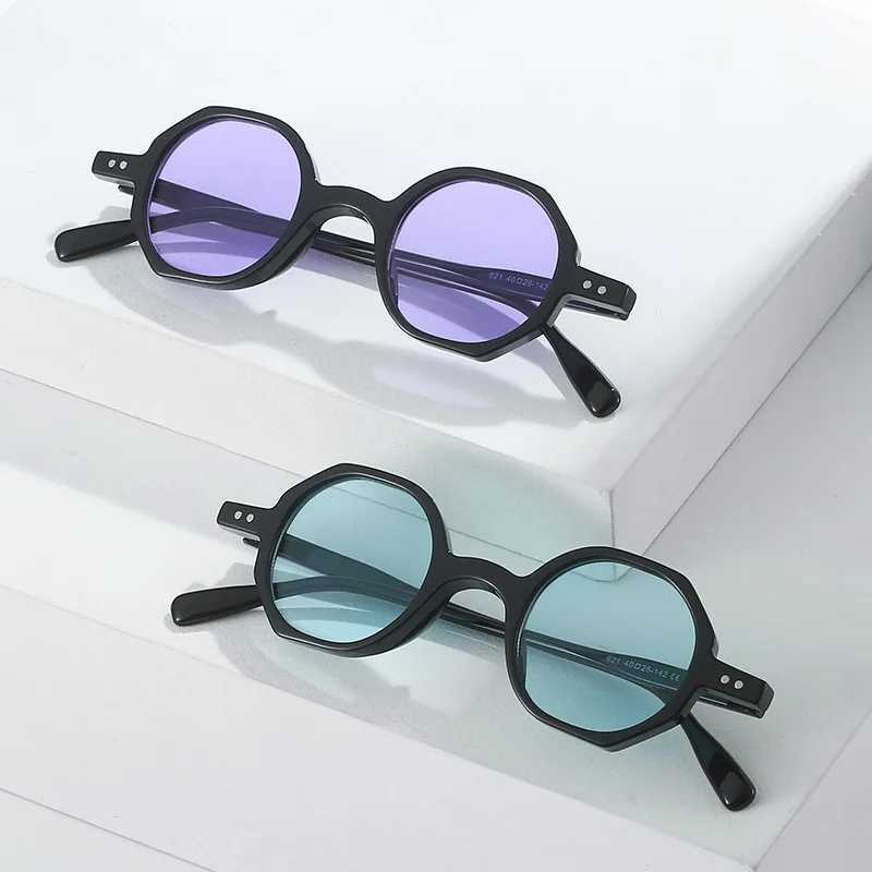 KLASSNUM Classic Vintage Sunglasses Men Small Round Retro Punk Ocean Color Sun Glasses Gradient Clear Lens UV400 Driving Eyewear Z250411