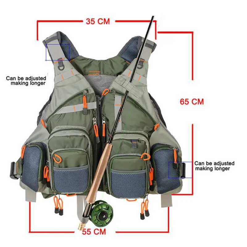 Fly Fishing Vest Multi Pocket Mesh Adjustable Size Gifts for Men and Women Z250411