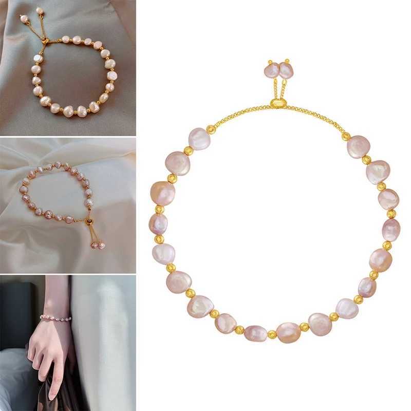 New Baroque Natural Pearl Bracelet For Woman Bracelet Fashion Lady Temperament Bracelet Best Jewelry GiftC250411