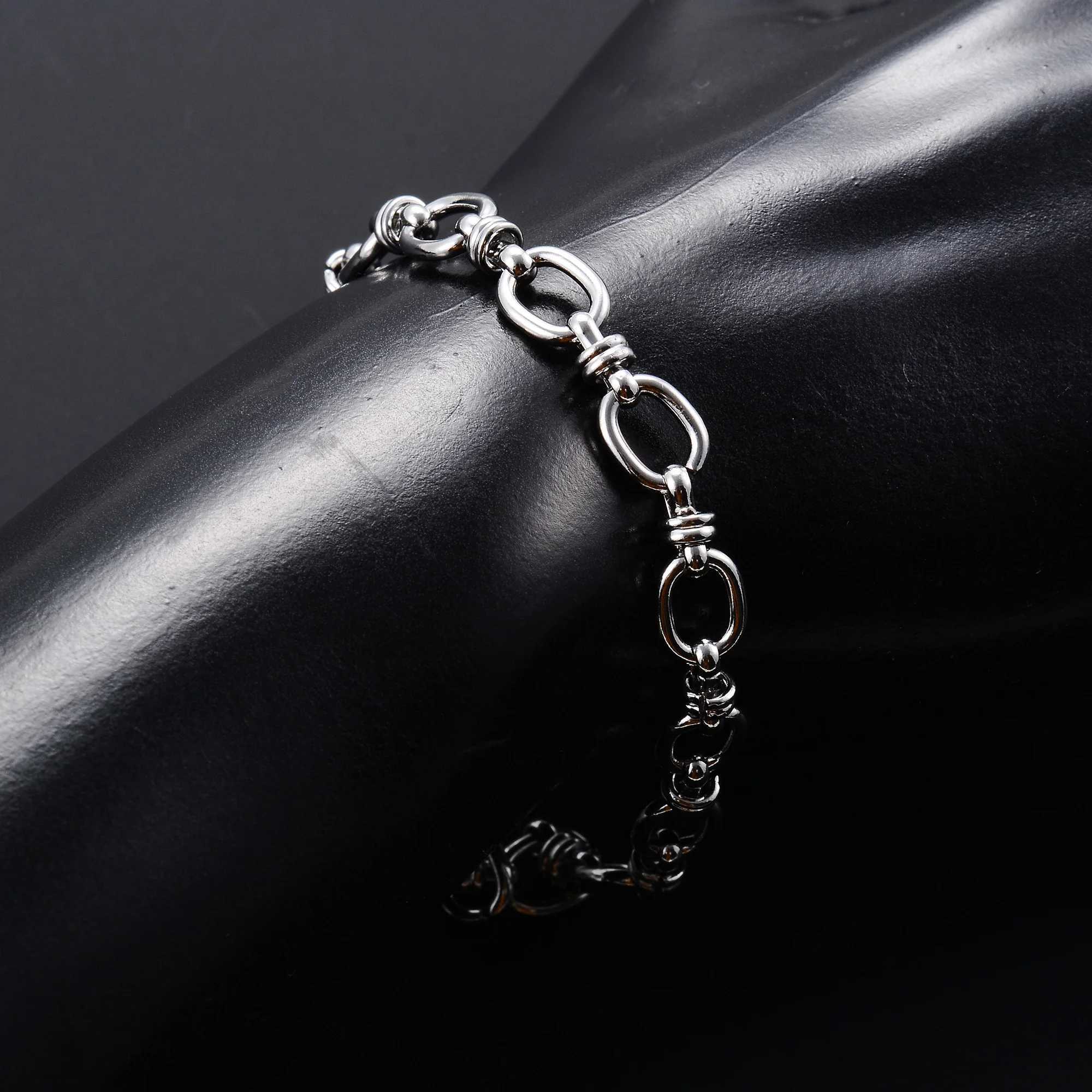 6.5mm Punk Handmade Stainless Steel Bracelet Link Oval Chain for Women Men Rock Boy Hand Chain Wristband Anklets Metal JewelryC250411