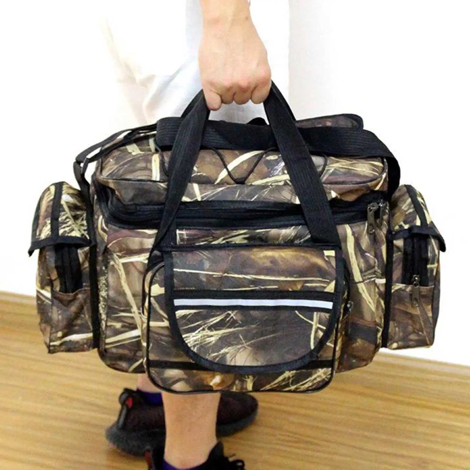 Multi-Pocket Fishing Bag Tackle Storage Organizer Crossbody Bag Sea Fishing Z250411