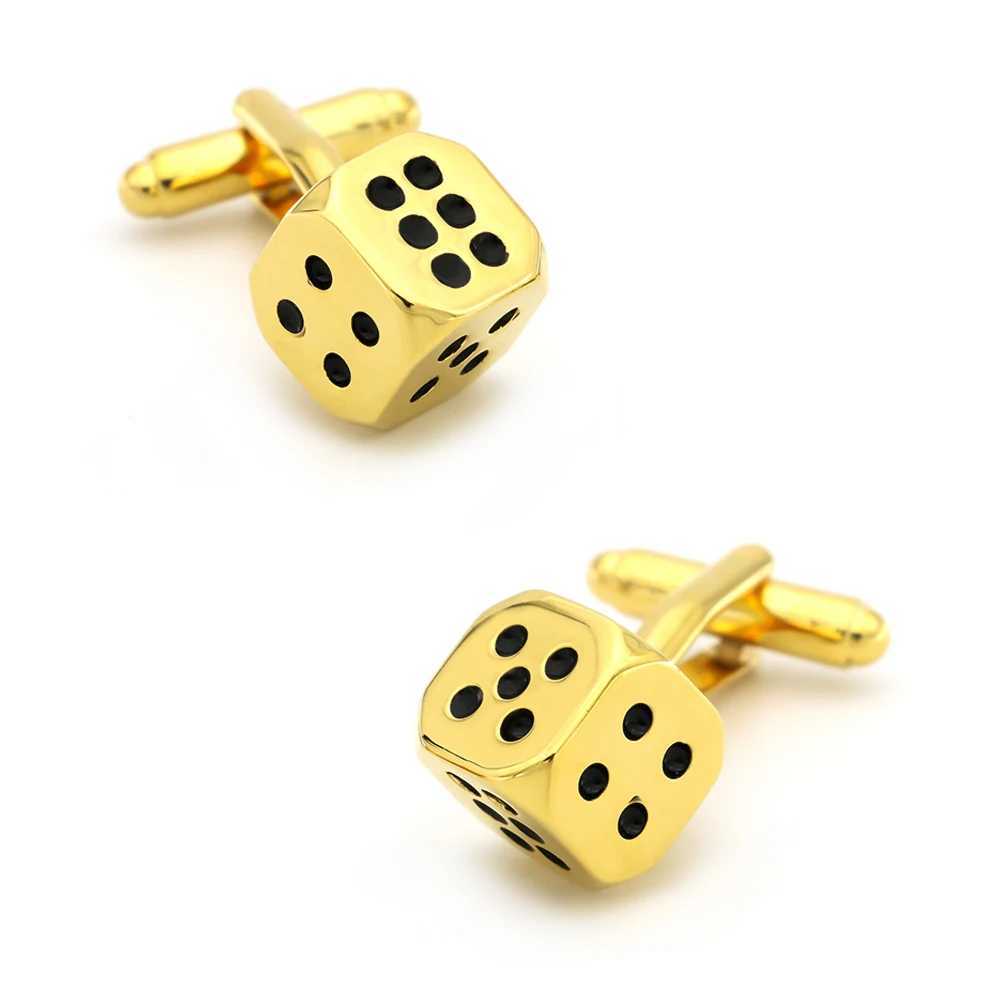 Mens casino cufflinks made of high-quality brass material and designed with golden dice. Wholesale and retail of cufflinksT250412