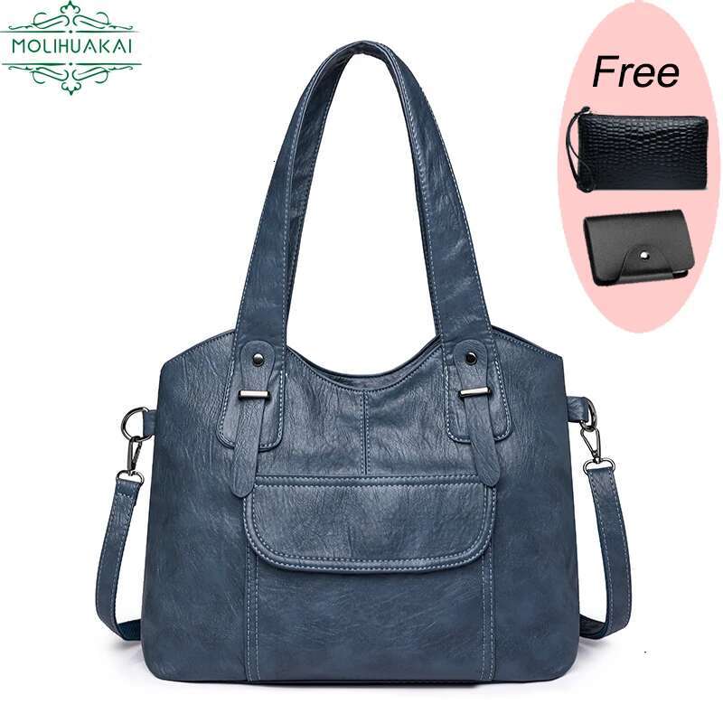 Soft Leather Handbags Designer Retro Crossbody Bags For Women 2023 New Large Capacity Ladies Shoulder Messenger Bag