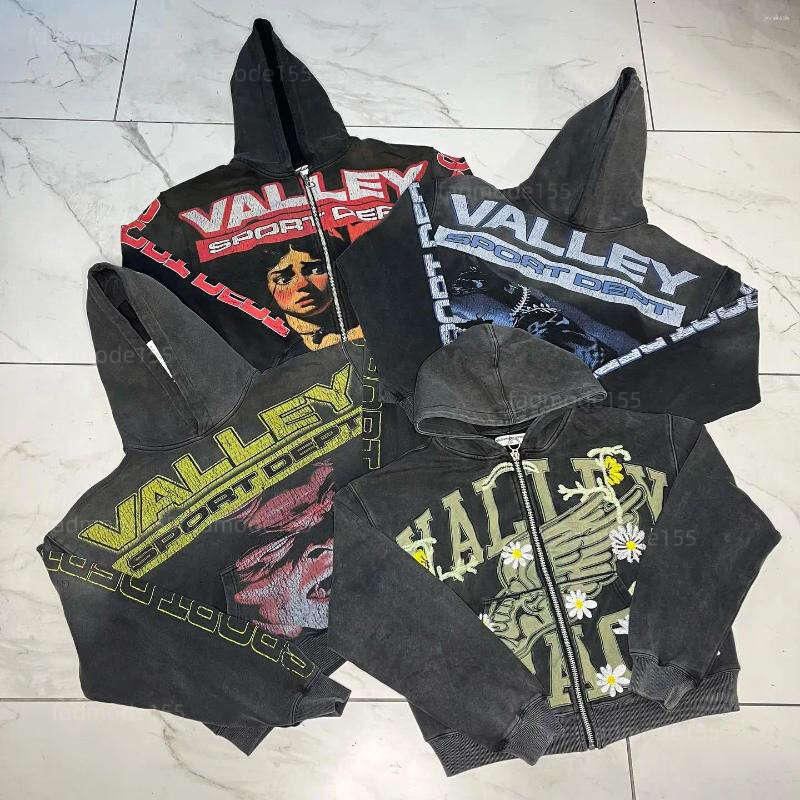 Men's Hoodies Harajuku Washing Trend Brand Sweatshirts Casual Valley Streetwear Oversized Hoodie Tracksuit Men Clothing valelives hoodie 4a6