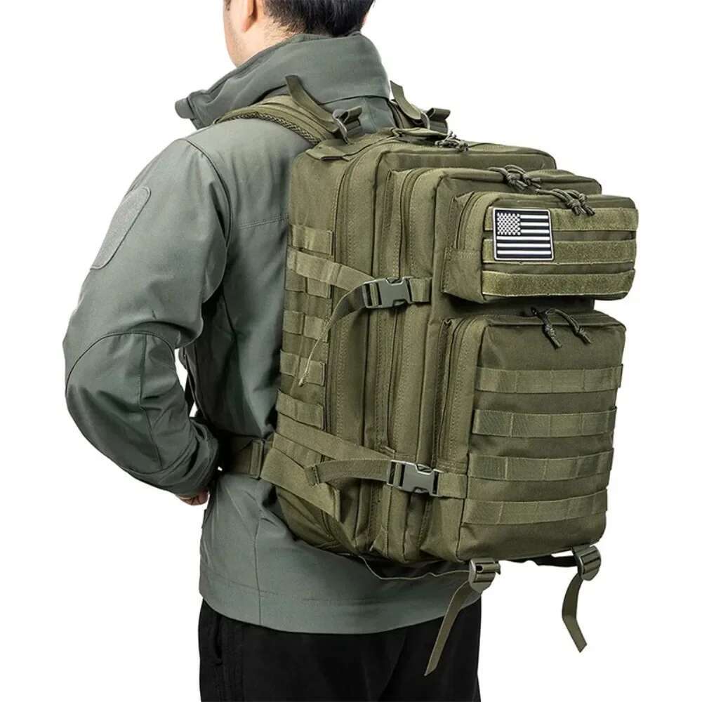 50L Army Military Tactical Backpack Men's Travel Large Capacity Rucksacks Men Waterproof Outdoor Sports Multi-Functional Bags