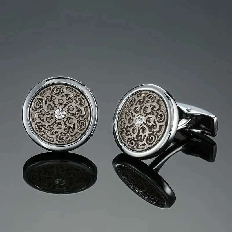 DY New High end Luxury Jewelry Brand Blue Rose Large Crystal Cufflinks Mens French Shirts Cufflinks Jewelry WholesaleT250412