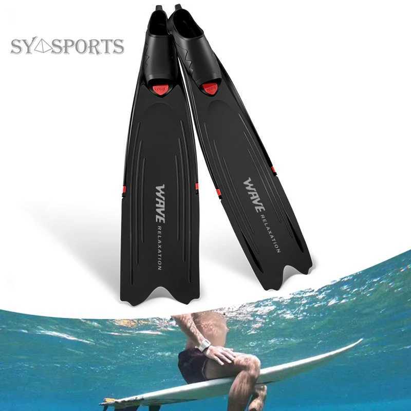 New professional spear fish free diving fin flip PP TPR scuba anti slip water sports snorkeling long finY250412