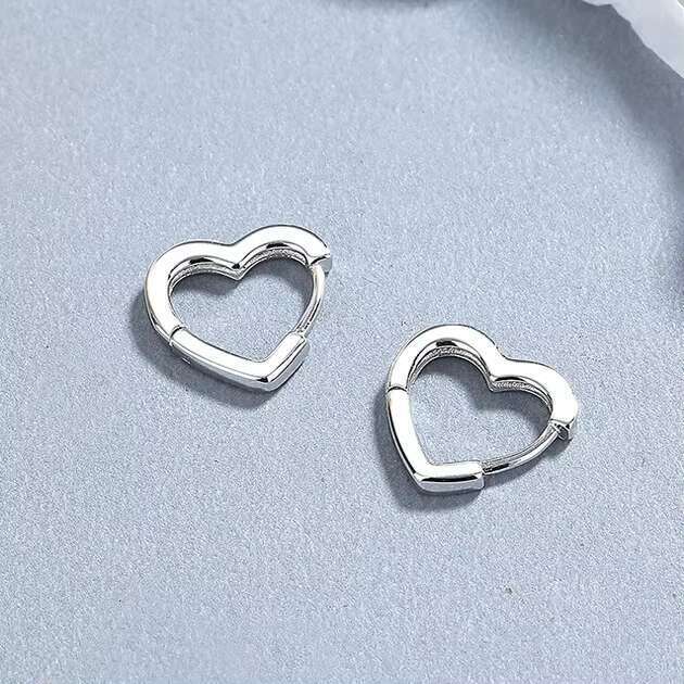 Minimalism Sterg Sier AAA Zircon Heart Clip Earrings for Women 2024
