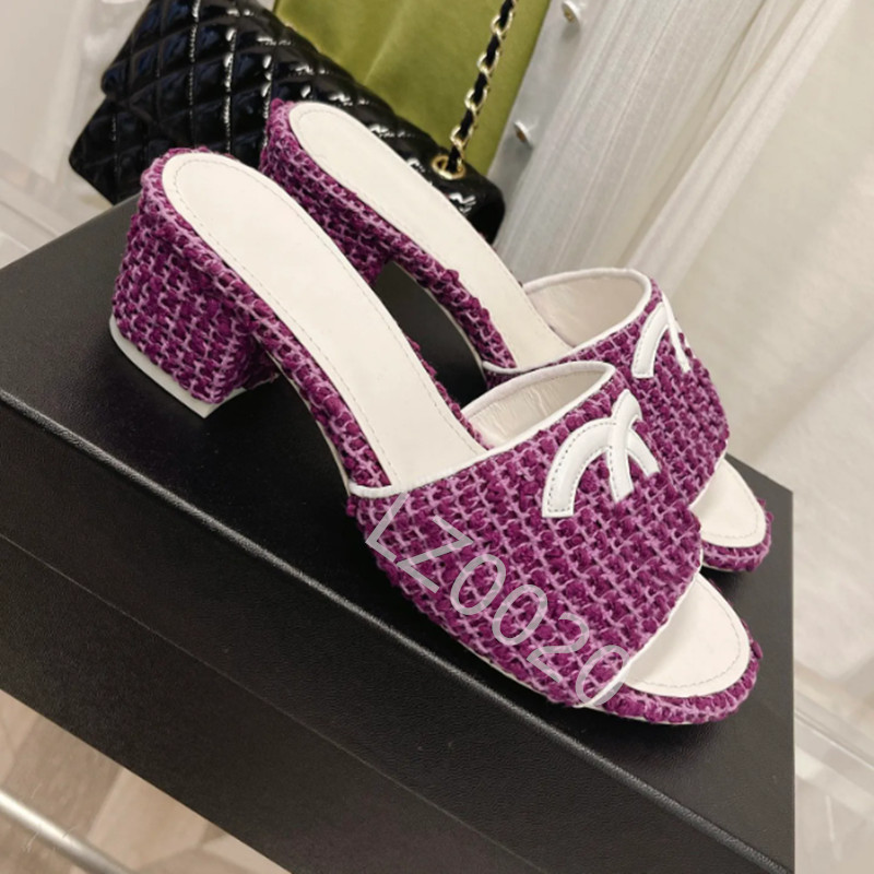 Luxury slide Women Flat Sandals High-heeled slippers dermis Luxury Shoes Ladies Summer Customized high-end velour leisure Flip Flops Slippers Sizes 35-41