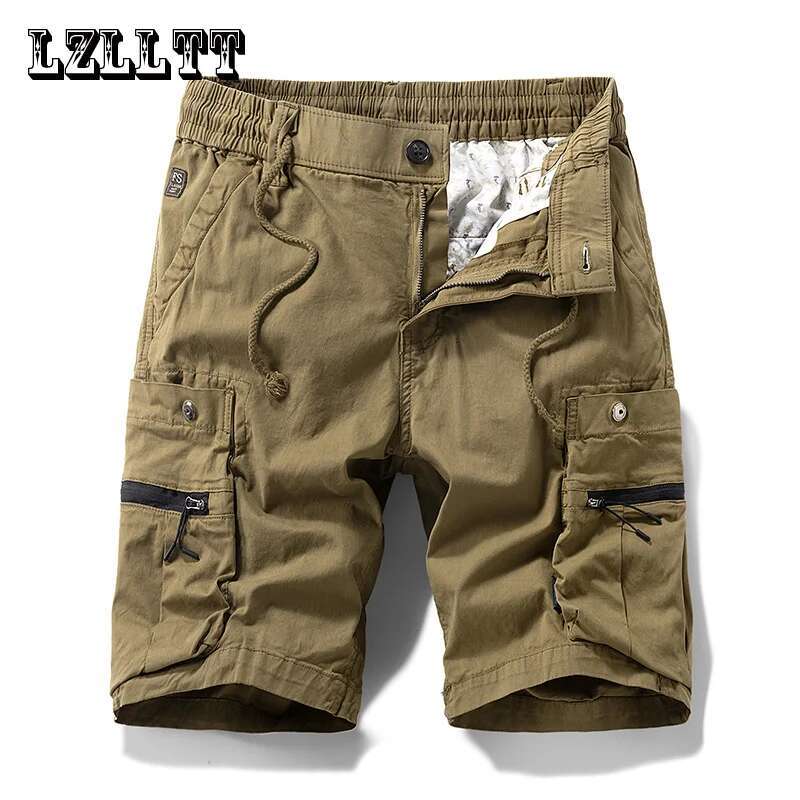 Summer Men Multi Pocket Cargo Casual Cotton Spring Mens Jogger Pants Fashion Beach Shorts Dropshipping LZLLTT