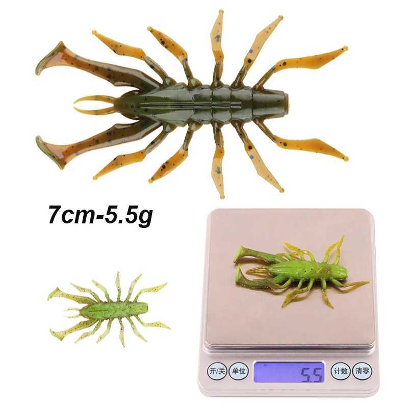 WESTBASS 4PCS Soft Swimbaits 3.5cm-7cm Silicone Creature Insect Baits Rubber Shrimp Wobblers Lilelike Fishing Lures Isca Pesca Z250411
