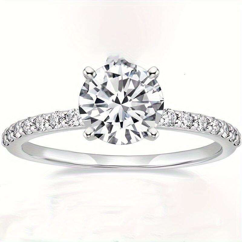 1.25 Carat Round Solitaire Cubic Zirconia Engagement Halo Promise Ring