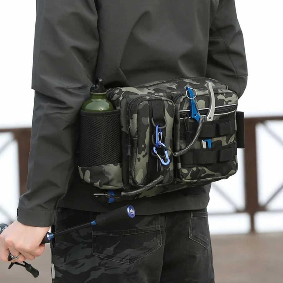 Fishing Tackle Backpack Lure Box Single Shoulder Crossbody Tactical Bags Waist Pack Multi Pockets Men Fly Fishing Backpack Z250411