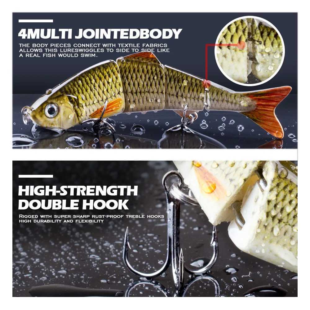 Free Combination Set 125mm/17g Multi Jointed Swimbaits 4 Segment Wobbler Fishing Lure Suit Crankbait bait Hard Artificial Bait Z250411