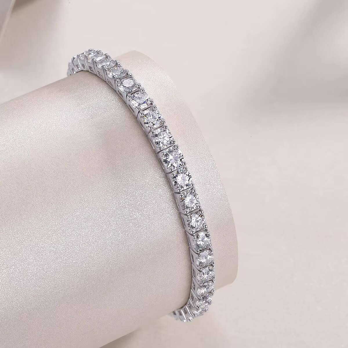 925 Sterling Silver Moissanite Tennis Bracelet for Men Women Hiphop Rock Bracelet Personalized Bracelets