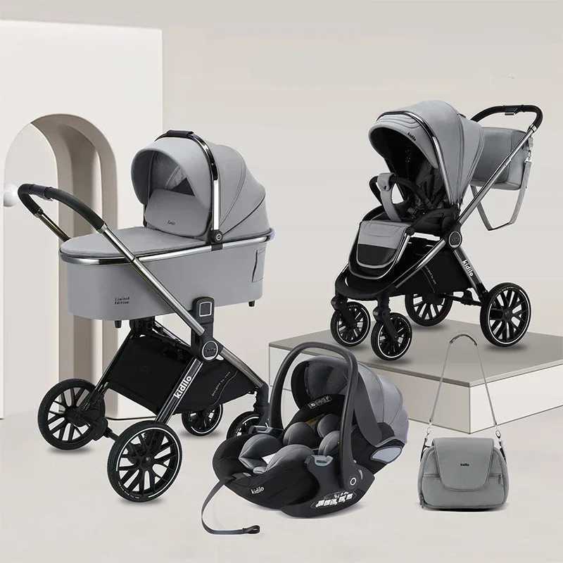 3IN1 High Landscape Baby Cart with Safe Seat Bidirectional Baby Cart One Button Folding Comes with Mommy Bag W250910