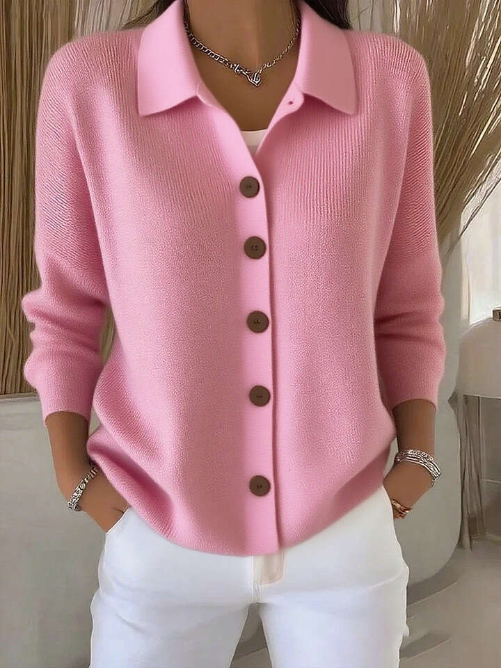 Cardigan Knitted CrossBorder European American and Button Sweater Coat Autumn Winter New Solid Color Casual Fashion Women's Clothing