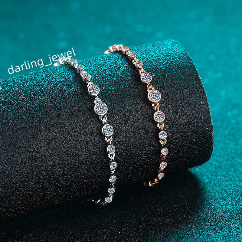 Wholesale 925 Silver Moissanite Bracelet for Women Gold Plated 0.87ct VVS Luxury Wedding Jewelry