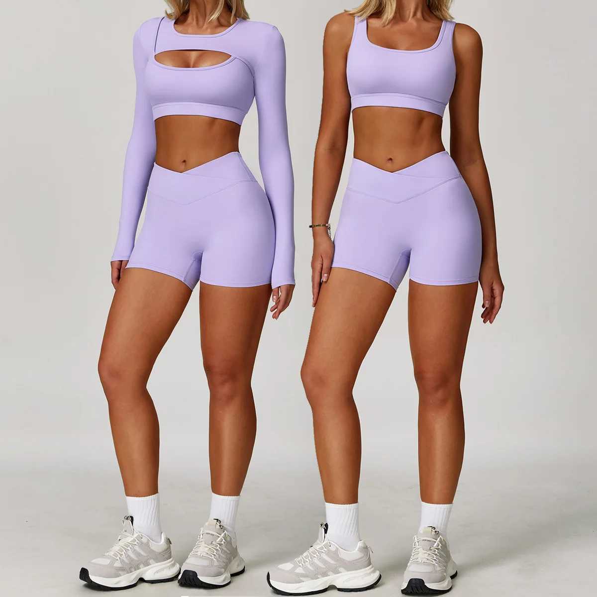 2 Piece Women Yoga Shorts Set Tracksuit High Waist Shorts Fitness Workout Sportswear Short Sleeve Female Gym Set High quality J251112