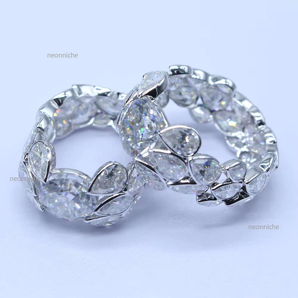 2024 Fashion Fine Custom VVS Mossanite Hip Hop Jewelry Sier Iced Out Dia Moissanite Ring for Mens Women Gifts