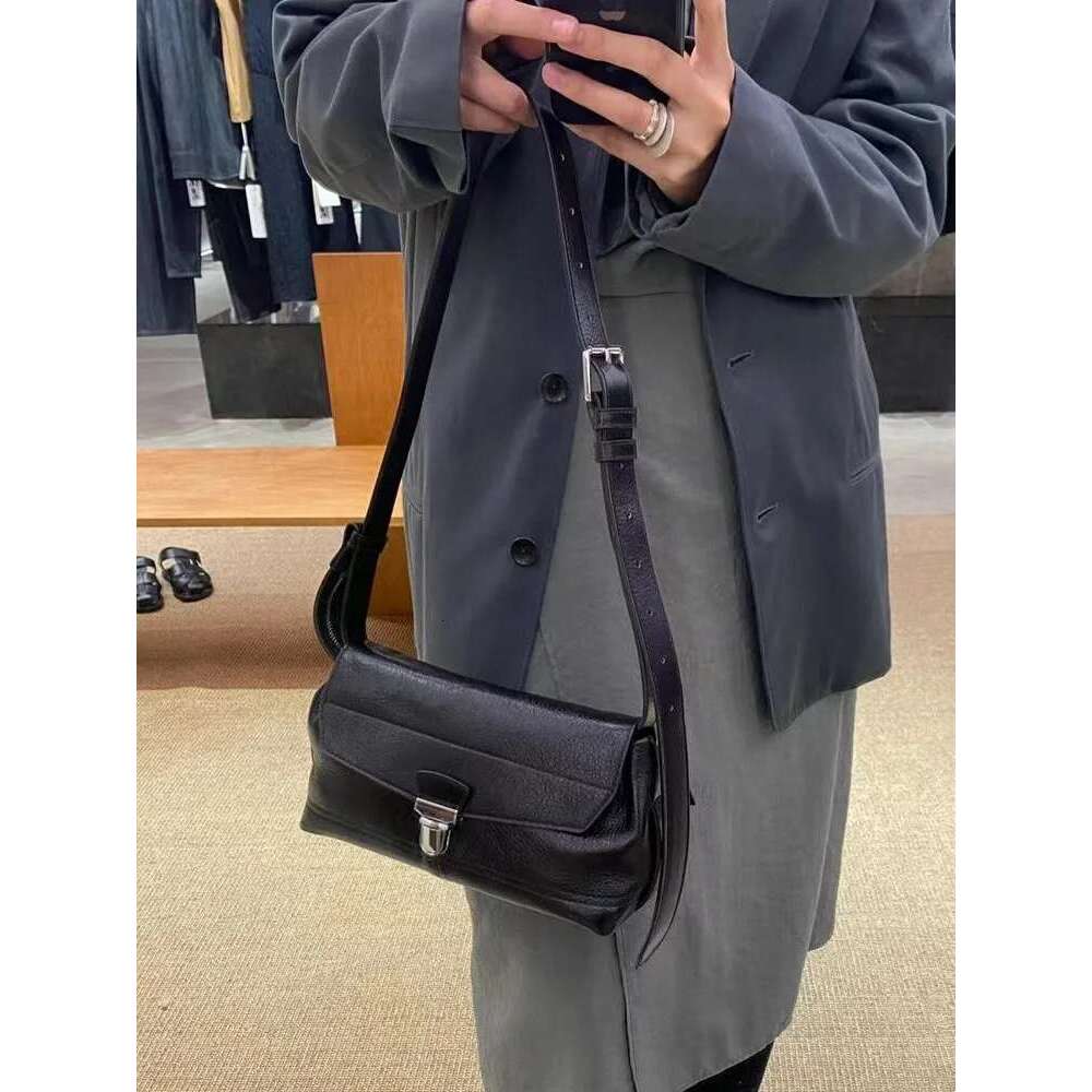 High Quality Women Cowhide Genuine Leather Shoulder Vintage Office Lady Messenger Bags New Fashion Flap Strap Crossbody Bag
