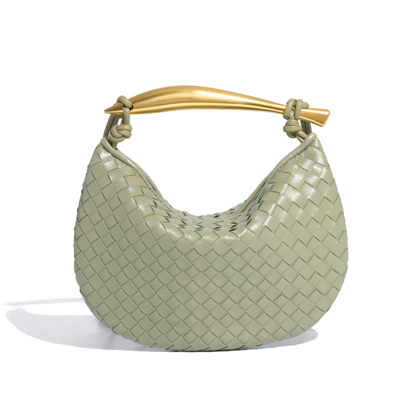 2025 New Solid Color Dumpling Bun Woven Bag Handbag Casual Single Shoulder Cross Shoulder Women's Bag