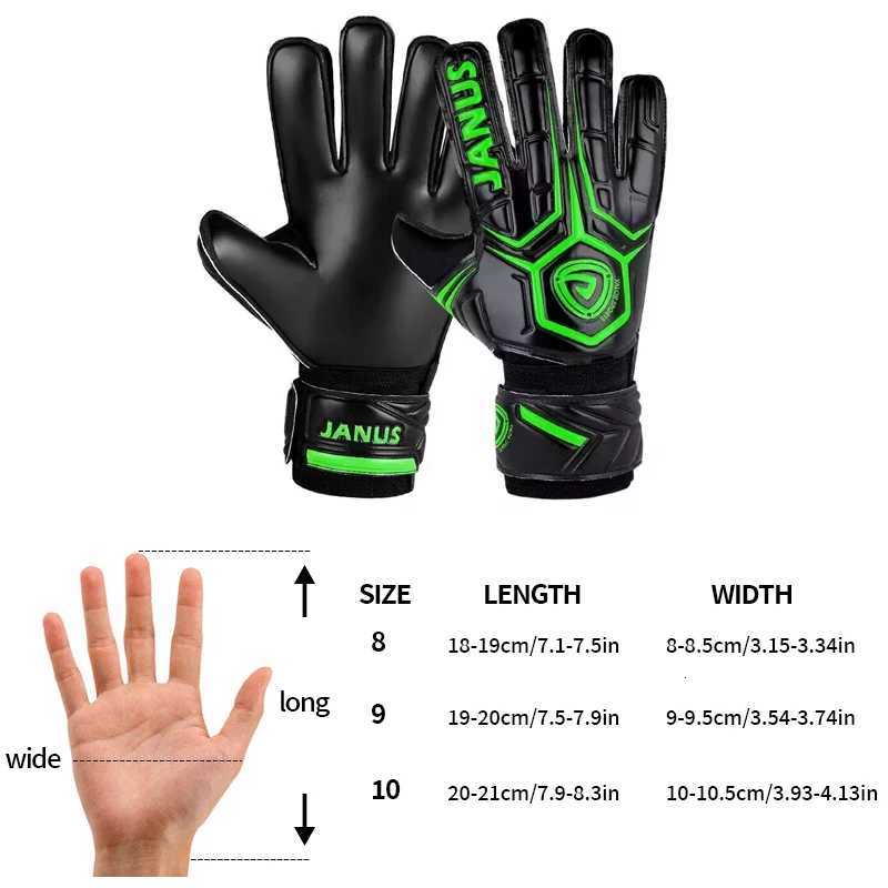 A pair of latex anti-slip and wear-resistant football goalie gloves 8/9/10 size football glovesW251112