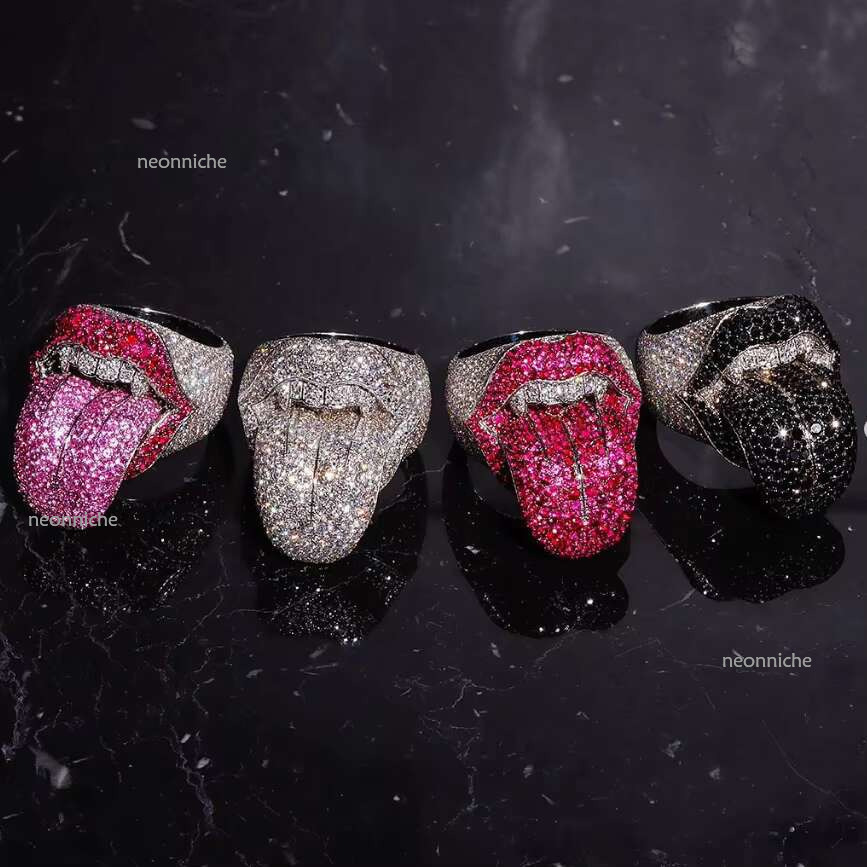 sier def vvs Hip Hop Jewelry Lab Dia custom hip hop colorful moissanite men's ring