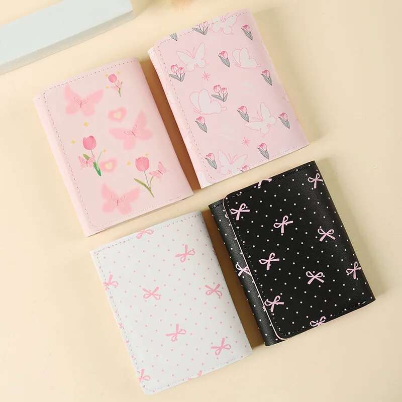 Cute Bow Wallet Women Sweet Pink Color Style ral Purse Holder for Girl Portable Travel Cash Coin Photo Card Bag ddmythur