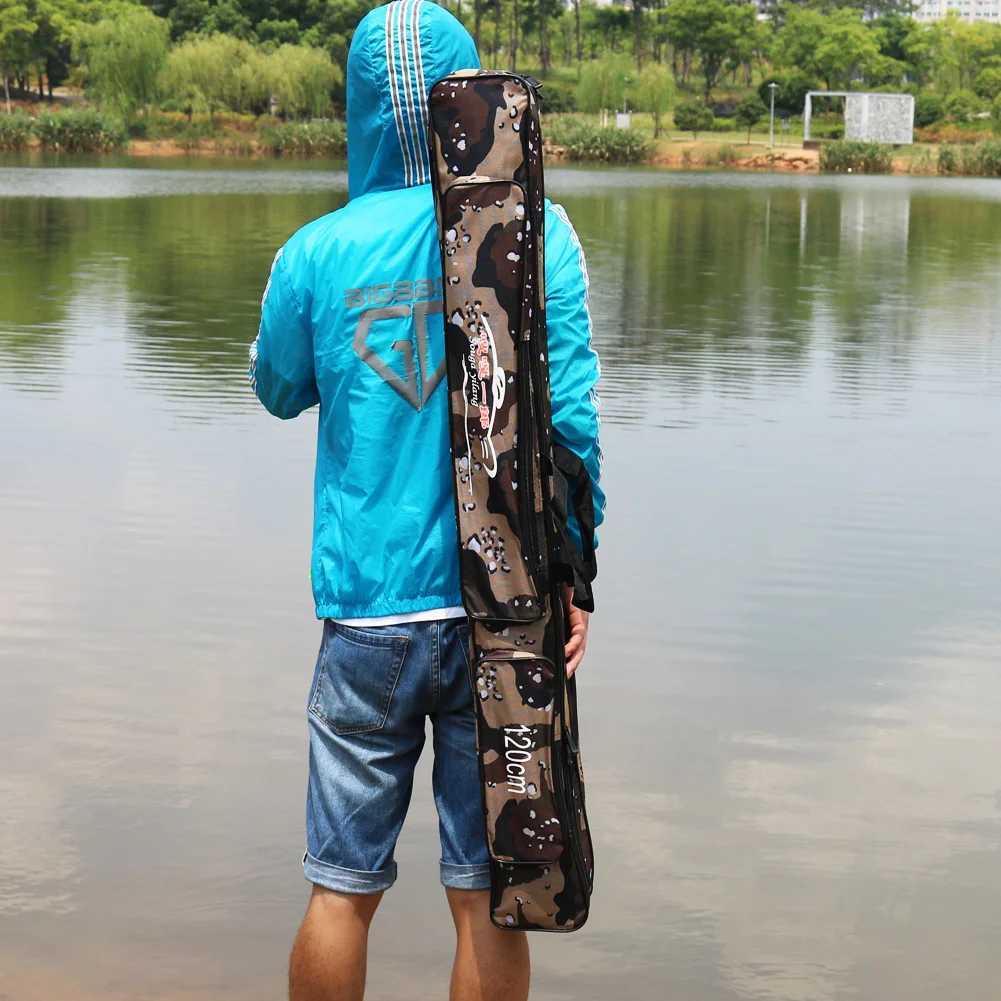 Sougayilang Fishing Rod Bag 80cm 120cm Portable Nylon Fishing Tackle Bags Large Capacity fishing Accessories Bag Z250411