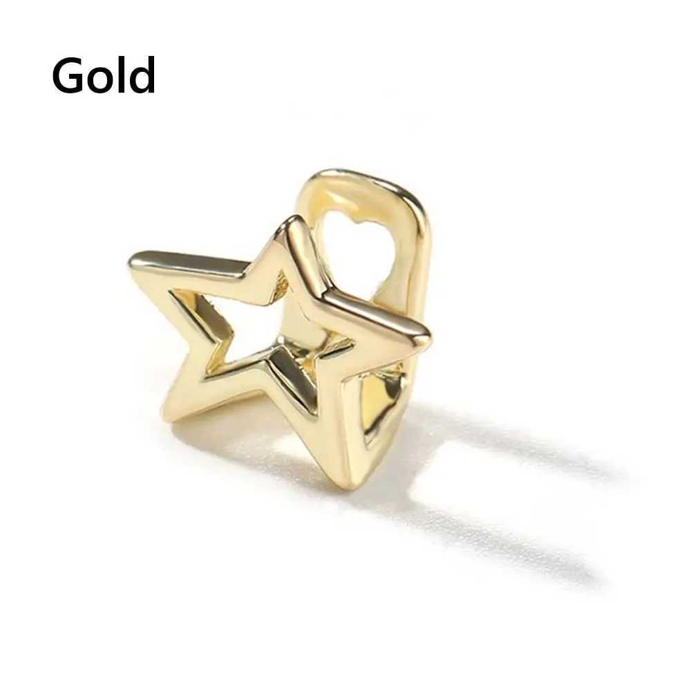 Copper Hip Hop Teeth Grillz Silver Irregular Hollow Pentagram Tooth Hat Gangster Punk Single Clip Grillz W250412