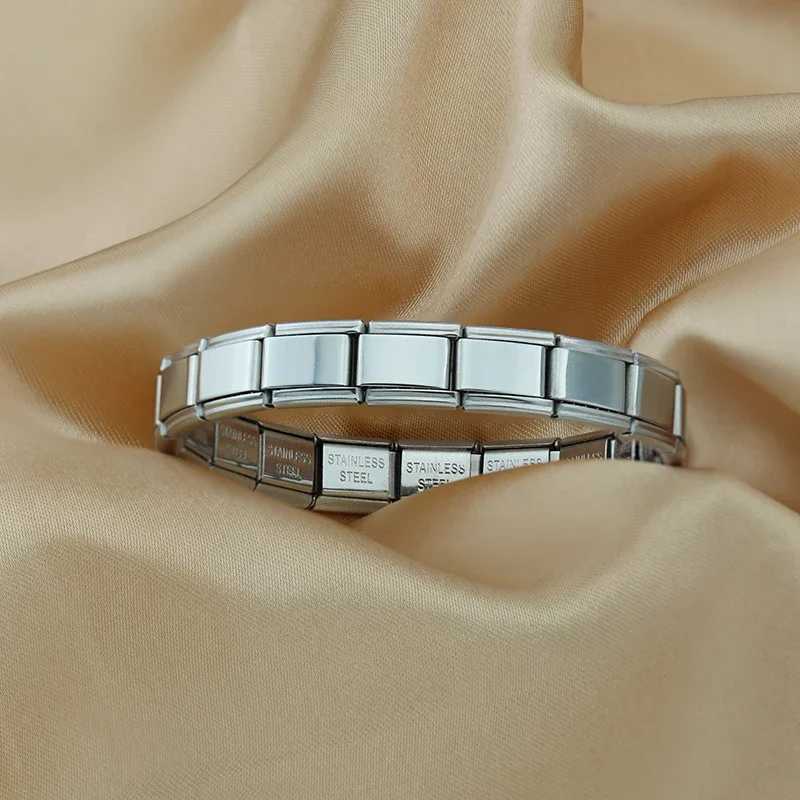 Hapiship 2024 New Womens Jewelry DIY 9mm Width Itanlian Elastic Charm Bracelet Fashion Stainless Steel Fashion Bangle ST-BaoC250411