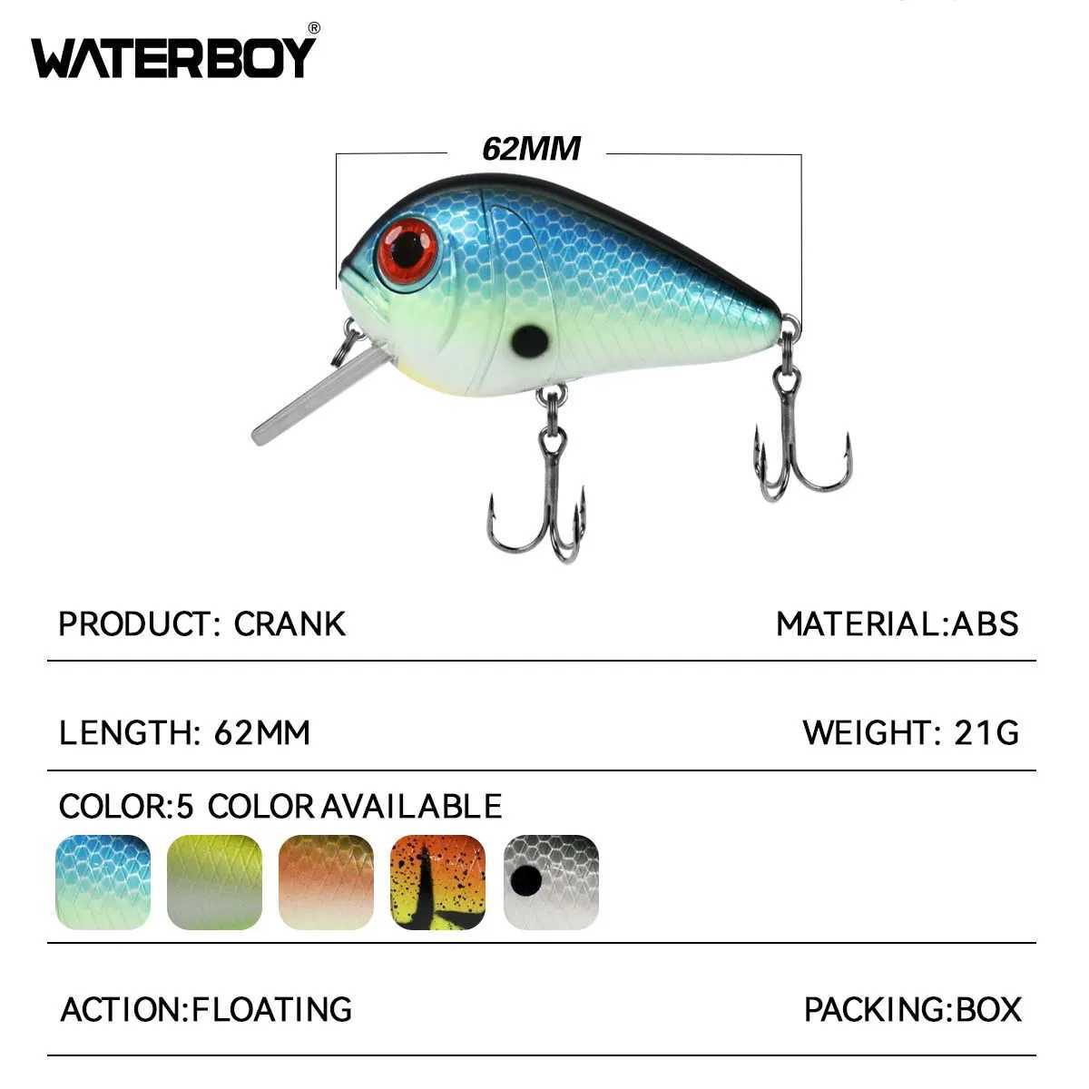 WATERBOY Crazy Crankbaits New Design Fishing Lures Mini Minnow Swing Small Cranks Hard Baits 21g 62mmm Wobblers Fishing Lure Z250411