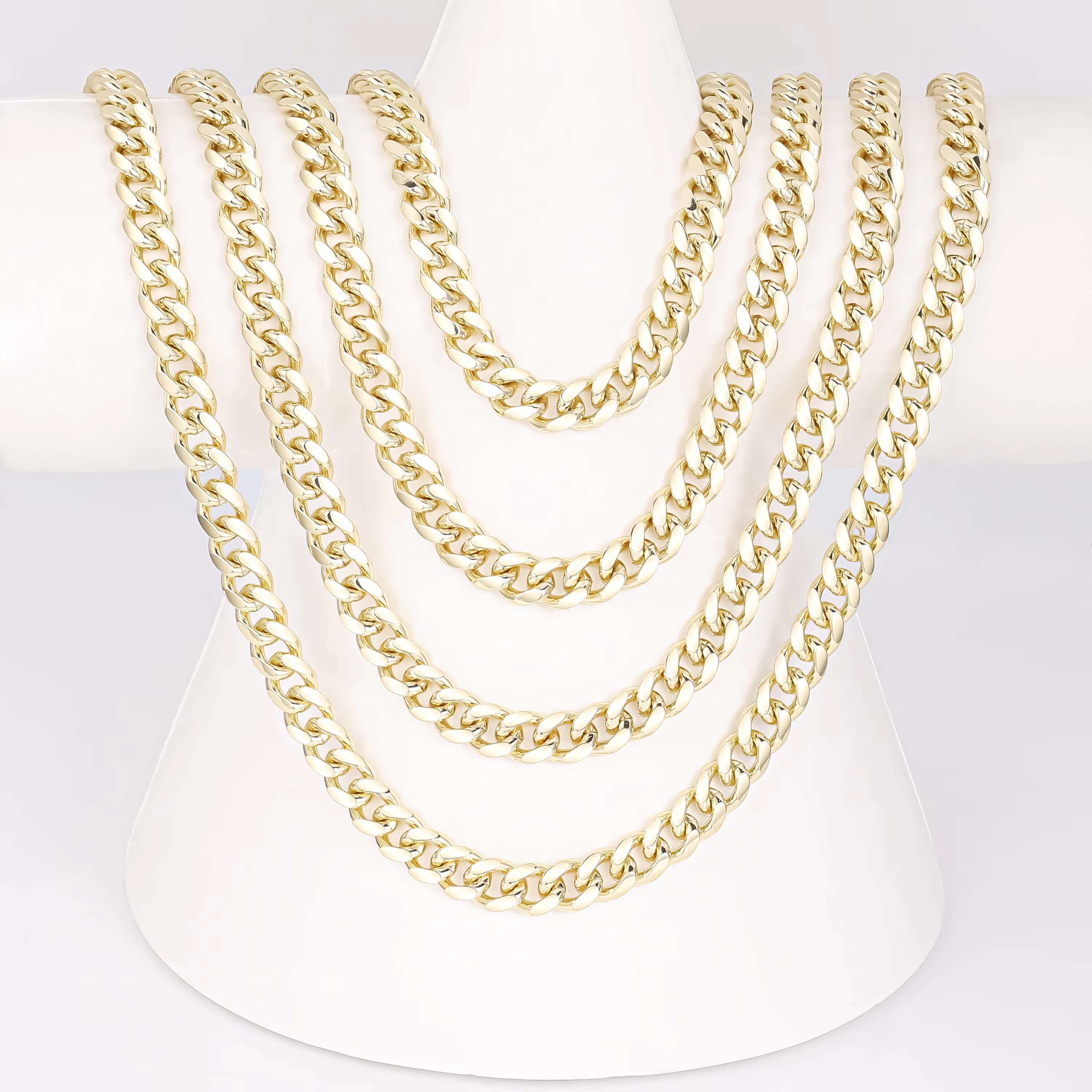 CM Wholesale Hip Hop Men 14k Gold Filled Plated Joyeria Women Zircon Necklace Jewelry Miami Cuban k Chains