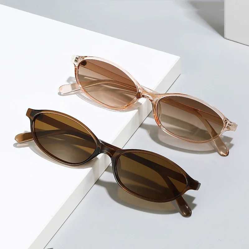 Trendy Small Frame Sunglasses Retro Oval Frame Sunglasses Fashion Personalized Punk Cat Eyes Sunshade Sun Protection Glasses Z250411