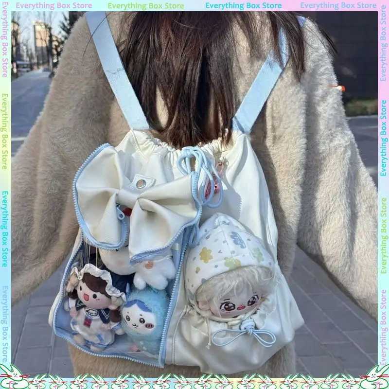 Drawstring Doll Bag Itabag 20cm Cotton Doll Wide Shoulder Strap Large Capacity Backpack Crossbody Bag Cute College BackpackW251112