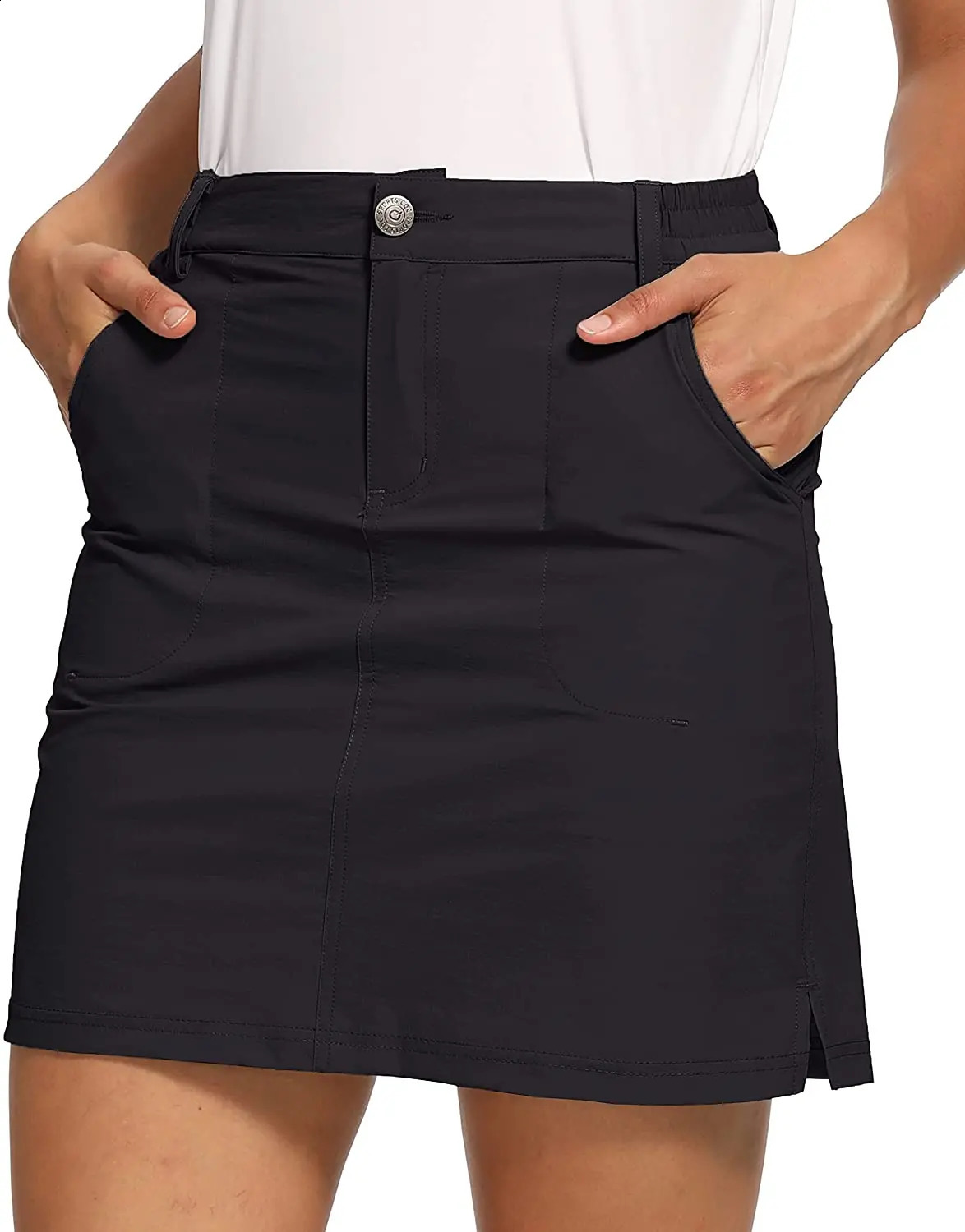 Women Outdoor Skort Golf Skort Skirt UPF 50 Quick Dry Zip Pockets Active Skirts Hiking Tennis Golf Workout Sport Running 250411