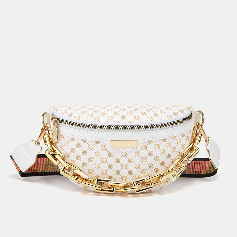 Simple chest leopard hoop print, belt bag, metal chain shoulder women handbags ladies hand bags crossbody bag