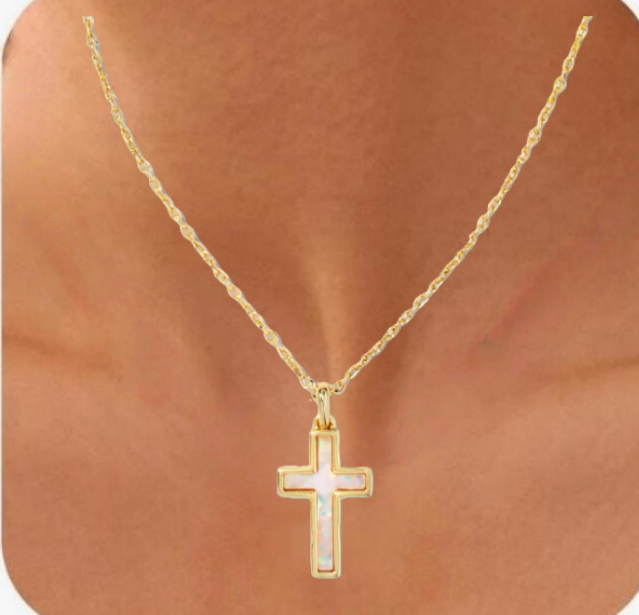 Diamond necklaces designer kendric scott plated gold necklace lab grown opal pendant designer necklace mens classic cross jewelry ladies zl64