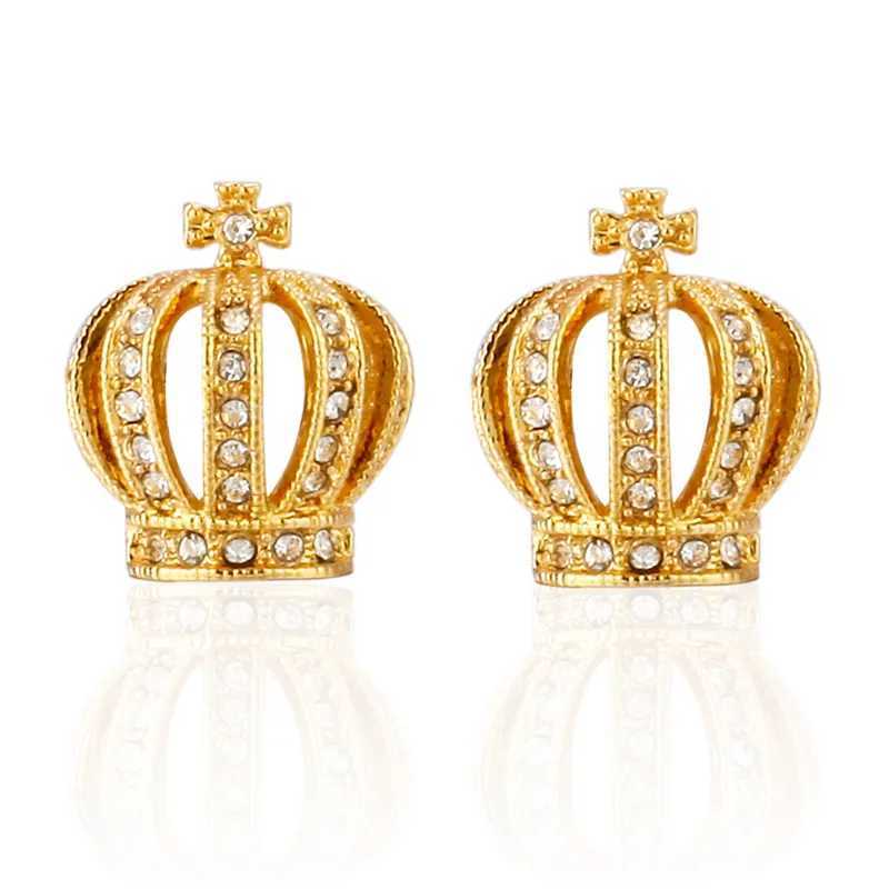 High quality cufflinks classic fashion blue crystal crown ball design material mens cufflinks wholesale and retailT250412