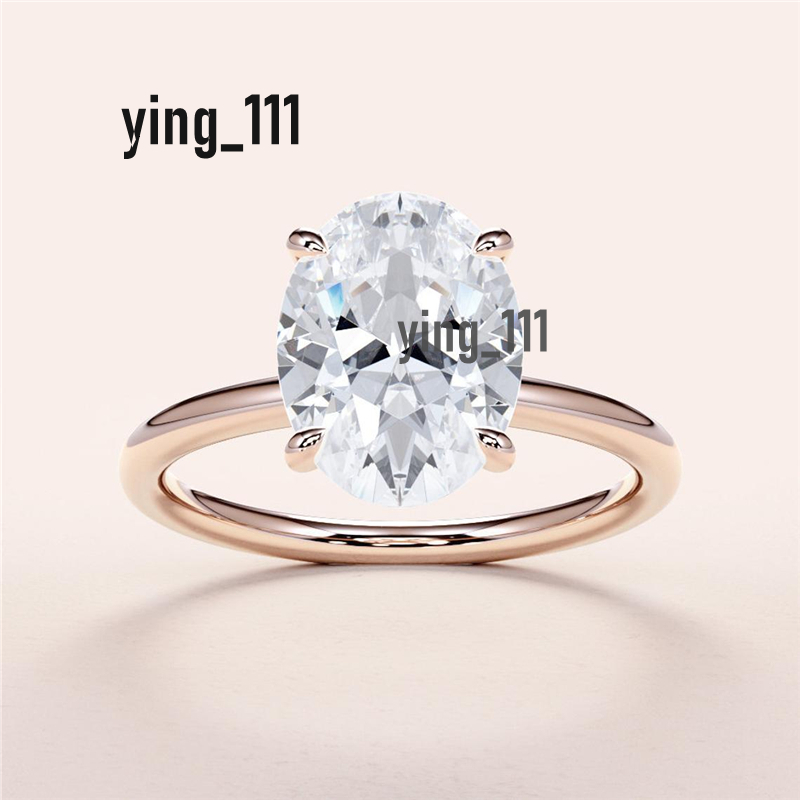 Jewelry 3 Carat Oval Cut Lab Diamond Engagement Ring 18K Real Gold Solitaire Oval Shape E VS1 IGI Certificate Lab Diamond For Women Wedding Gift