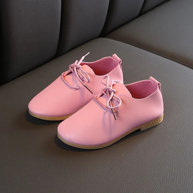 Cute toddlers little girls PU leather shoes formal boys school shoes students lace party evening dresses baby H04183 250411