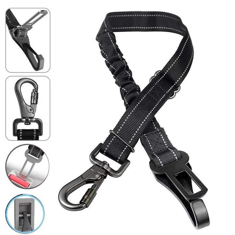 Adjustable pet dogs car seats seat belts vehicle belts reflective nylon rope covers small dog accessories Y250412