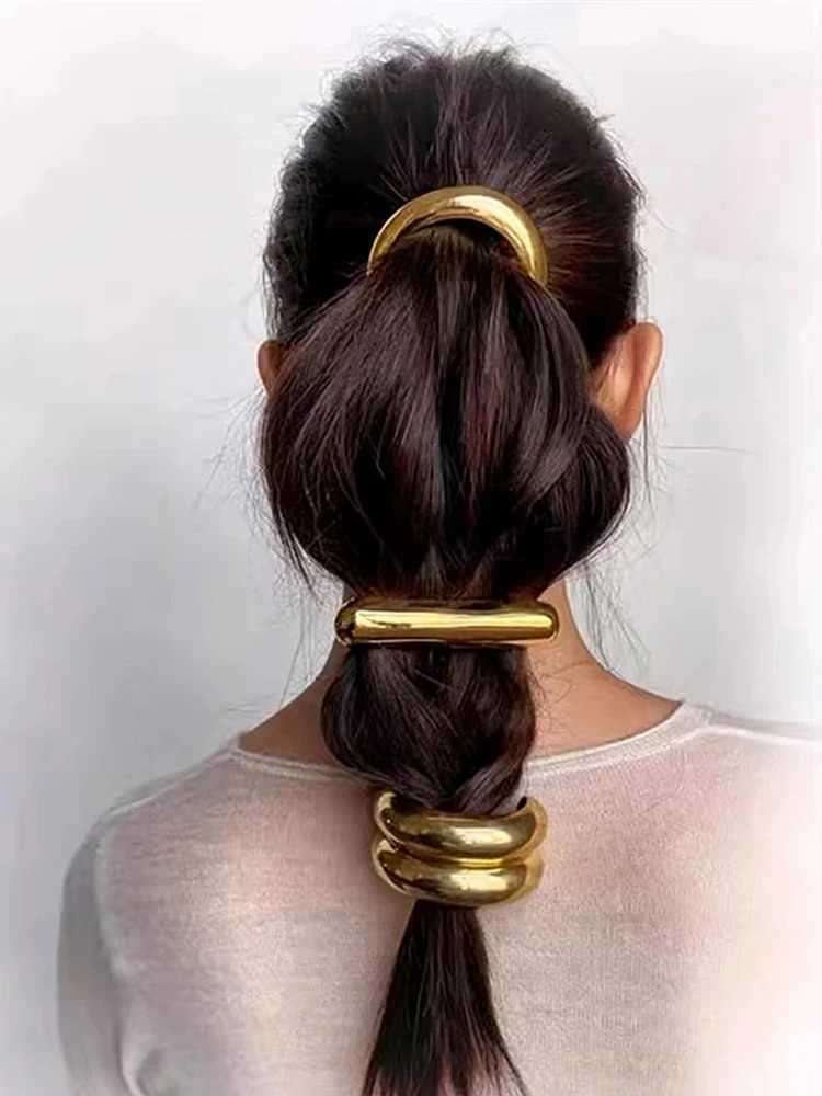 Metal Irregular Double layered Hairbands Womens Headbands Elastic Hair Needles Hairbands Fashion Jewelry Hair Accessories Gifts Y2504012