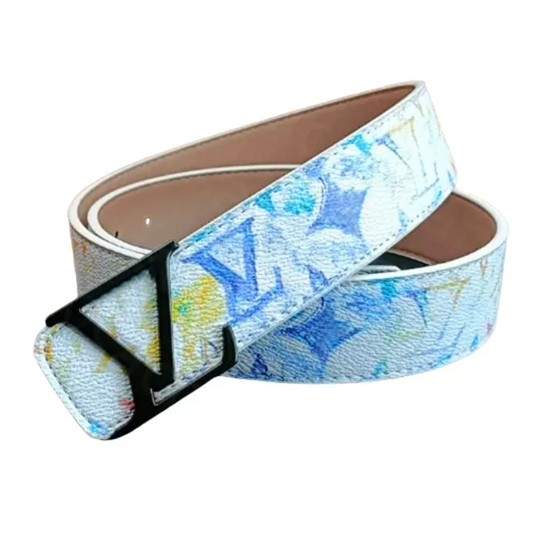 Mens Luxury Designer Belt For Men And Women With Cintura Ceinture Luxe Silver Buckles Striped Double Sided Casual Style Papercut Width 3.8cm With Origina Gift Box